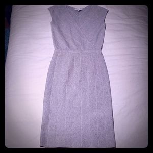 Gray knit surplice neck dress